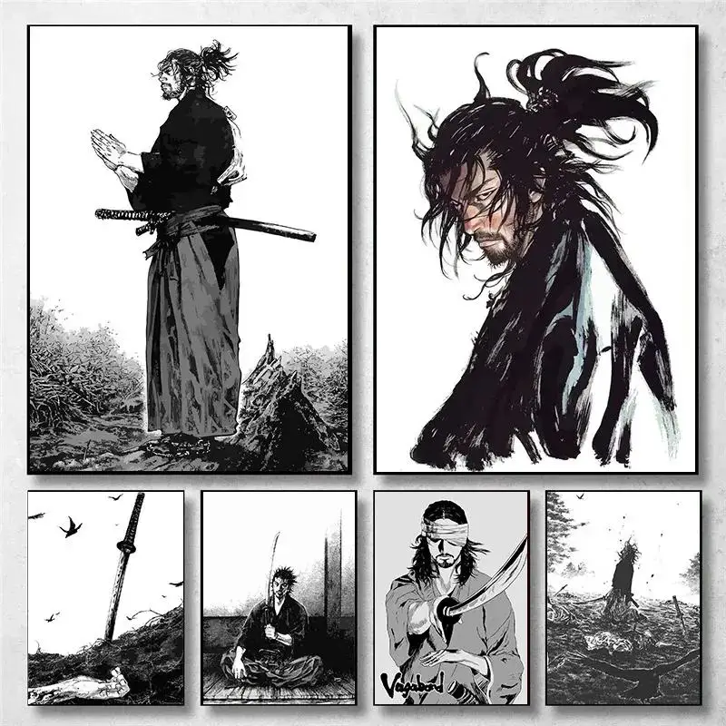 Vintage Fashion Wall Art - Seni Dinding Anime Jepang Antik Miyamoto