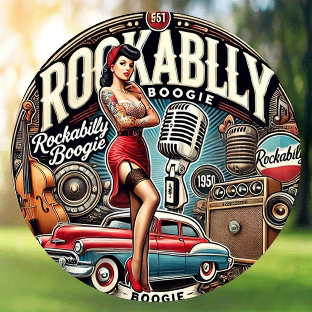 Vintage Fashion Plates - Papan Logam Retro Gaya Rock and