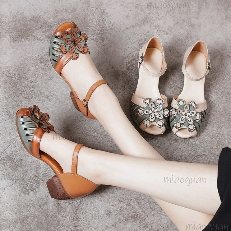 Vintage Outdoor Fashion - Sandal Gladiator Wanita Model Vintage Peep