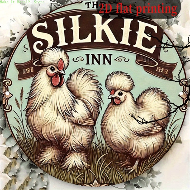 Vintage Fashion Plates - Papan Logam Bulat Vintage The Silkie