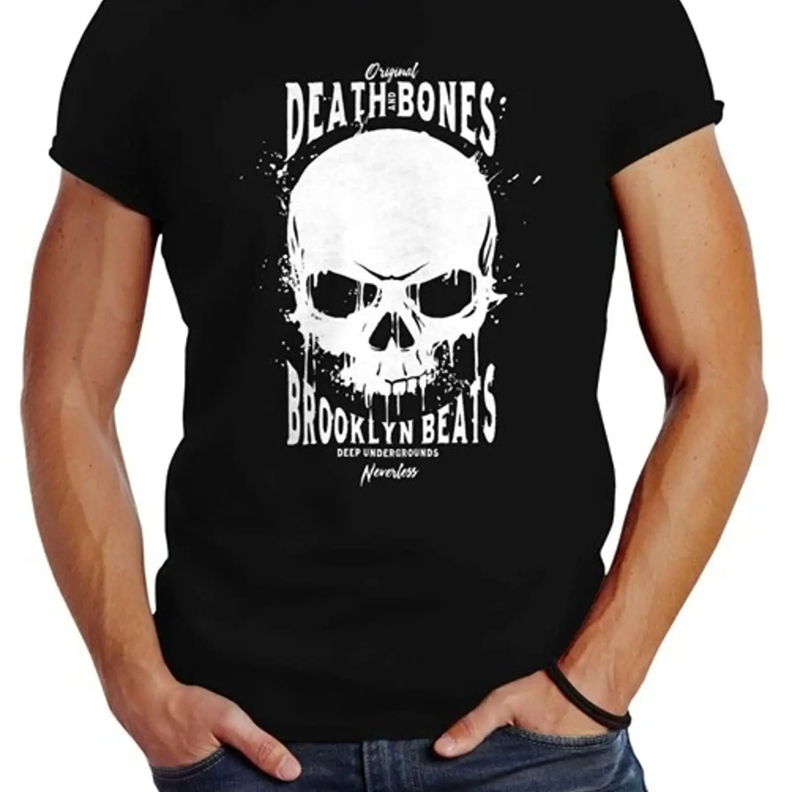 Vintage Fashion Herren - Kaos Pria Herren Tengkorak Death and