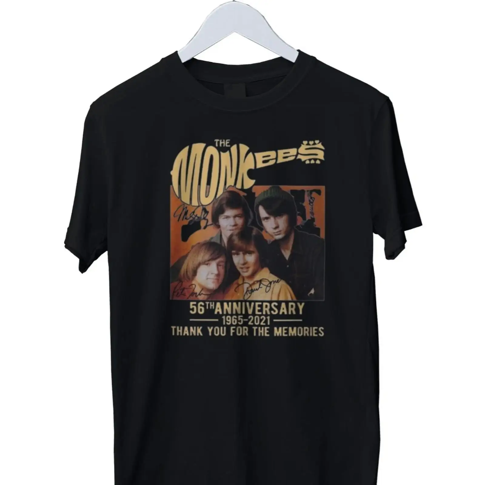 Vintage Fashion Herren - Kaos T-Shirt The Monkees Guitar 56th