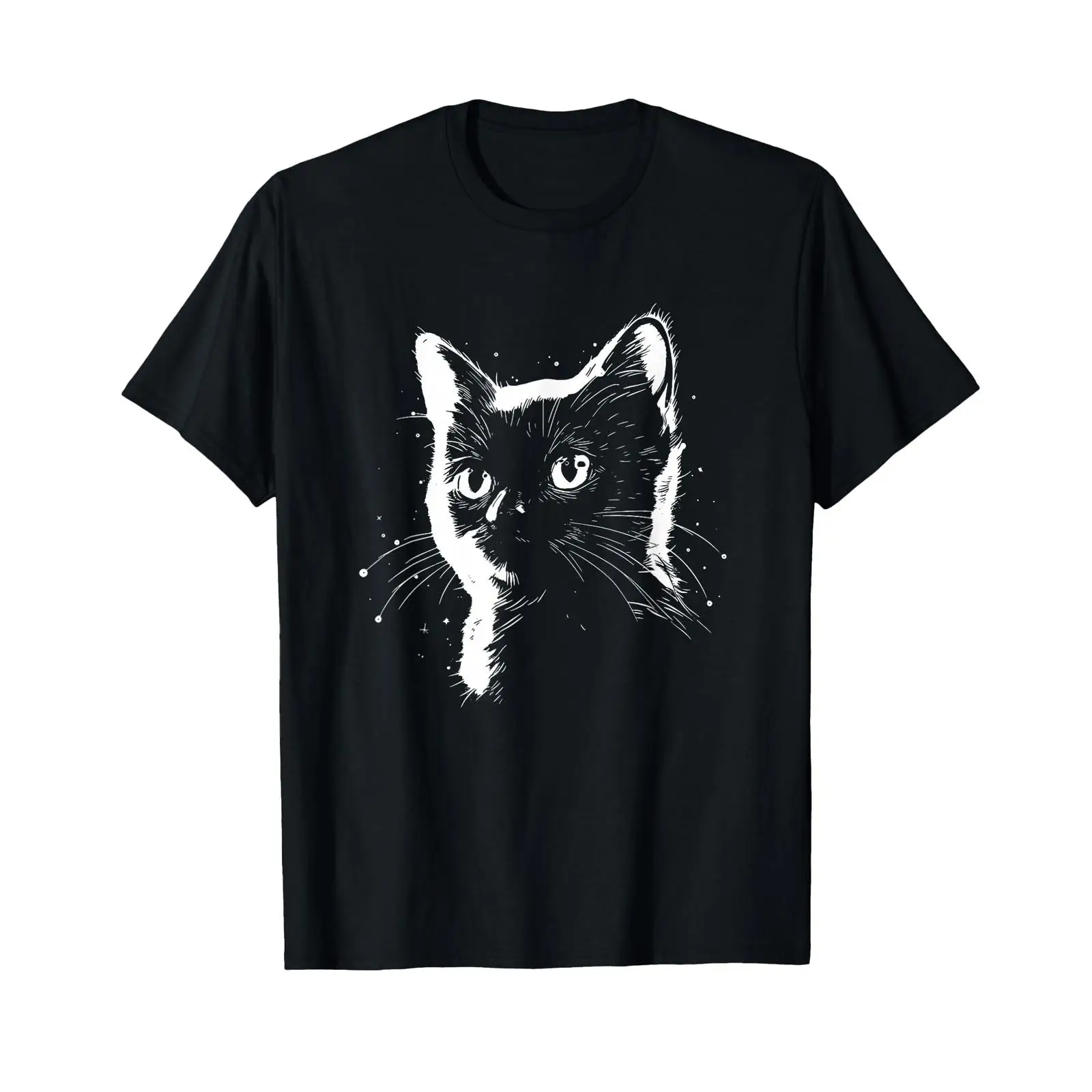 Vintage Fashion Drawings - Kaos Gambar Kucing Hitam Vintage, Sedikit