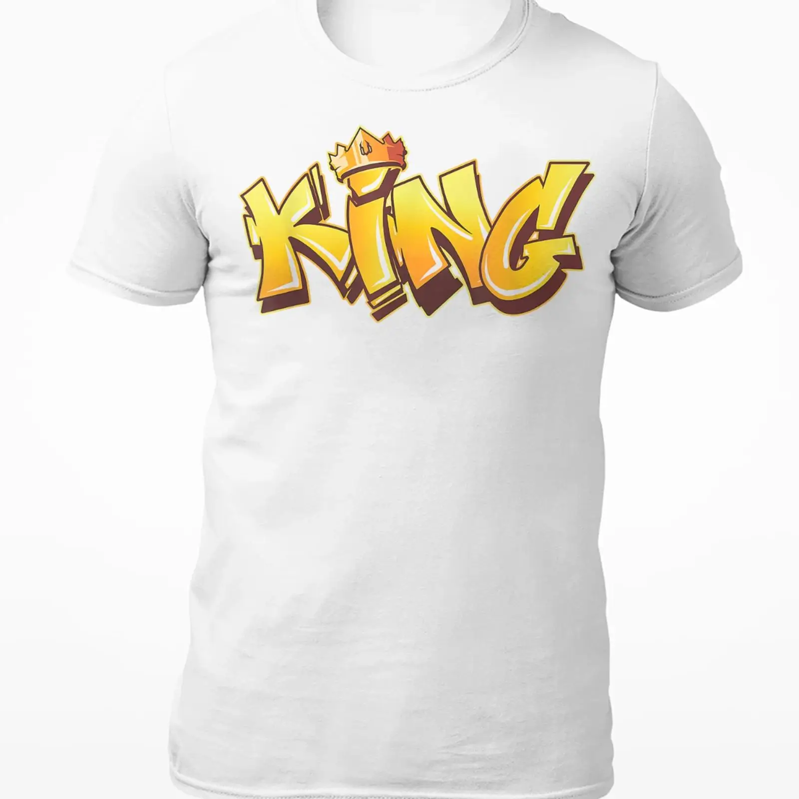 Vintage Fashion Herren - King Graffiti Artwork Buntes Herren T
