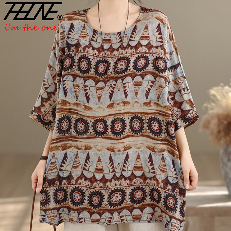 Vintage Fashion Fabrics - THHONE Blus Wanita Musim Panas Fashion