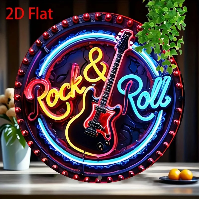 Vintage Fashion Plates - Tanda Neon Rock Vintage, Dekorasi Dinding