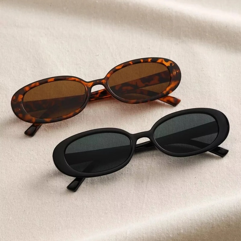 Vintage Outdoor Fashion - Kacamata Hitam Oval Antik Wanita Kacamata