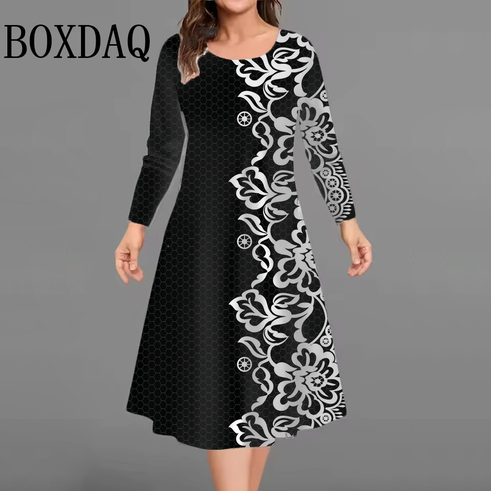Vintage Fashion Fabrics - Gaun Retro Wanita Baru Bermotif Bunga
